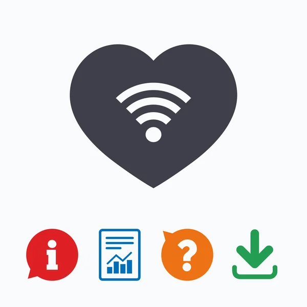 爱 Wifi 的标志。Wi-fi 符号。无线网络. — 图库矢量图片