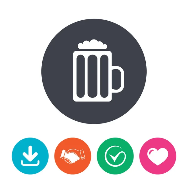 Verre de bière icône signe . — Image vectorielle