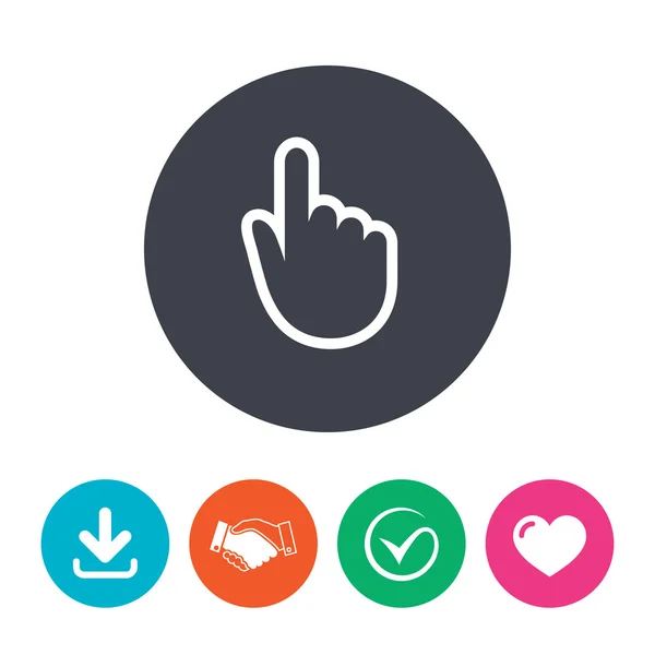 Icono de signo de cursor mano . — Vector de stock