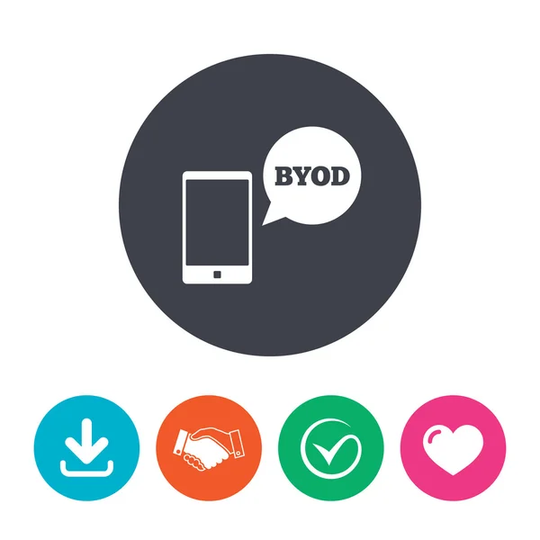 Знаки знака BYOD — стоковый вектор