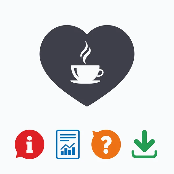 爱咖啡图标。热咖啡杯子标志. — 图库矢量图片