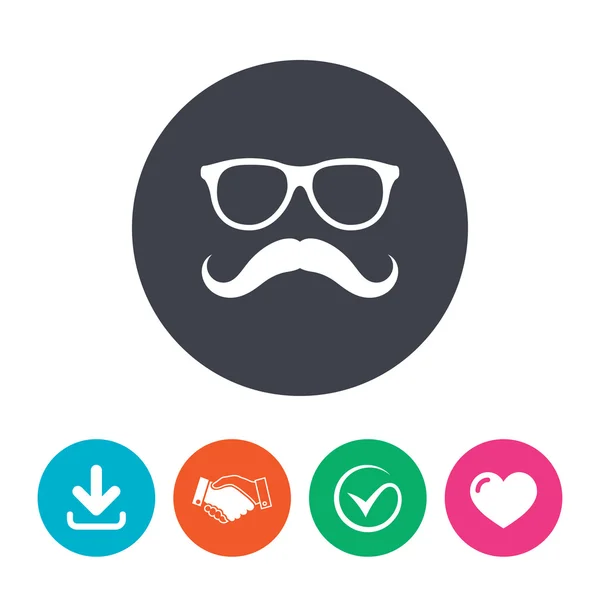 Signo de bigote y gafas — Archivo Imágenes Vectoriales