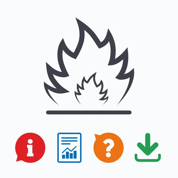 Fire flame sign icon. — Stock Vector
