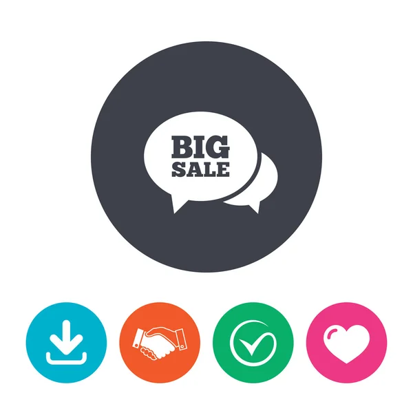 Chat Big sale sign icon. — Stockový vektor