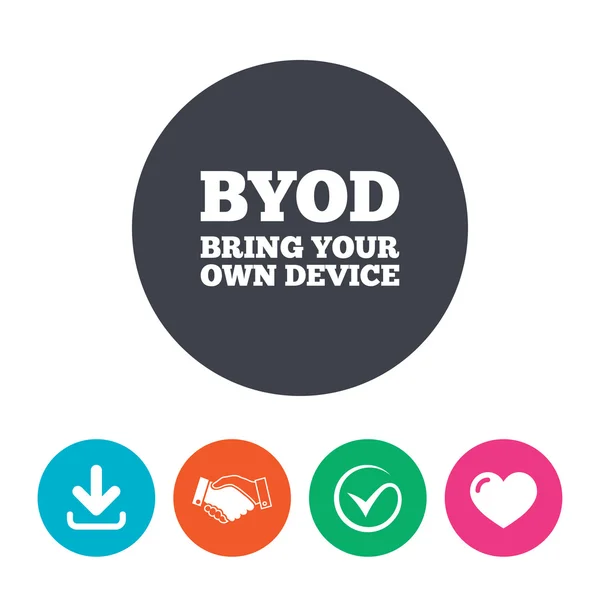 BYOD sign icons — Stock Vector