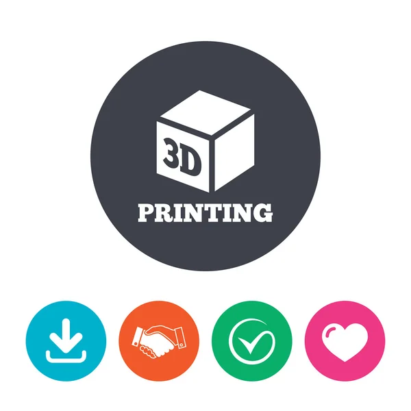 3D Print sign icons — Stock Vector