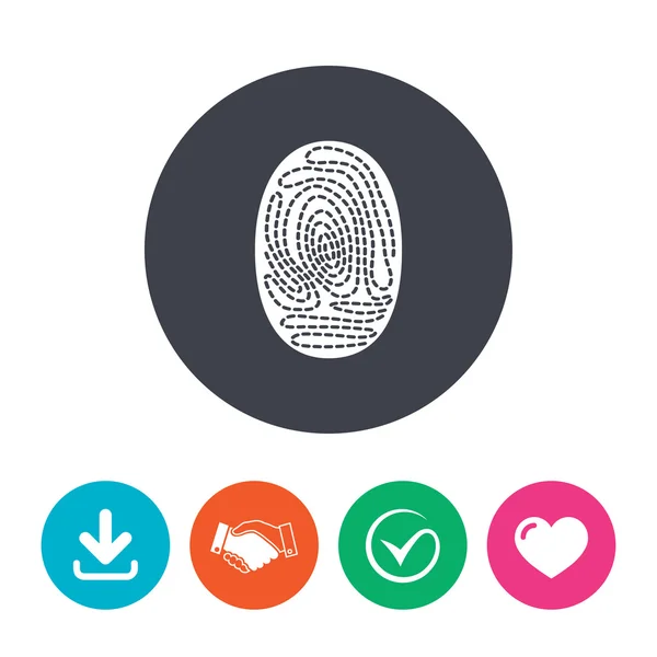 Fingerprint tecken ikon. identifieringsmärke. — Stock vektor