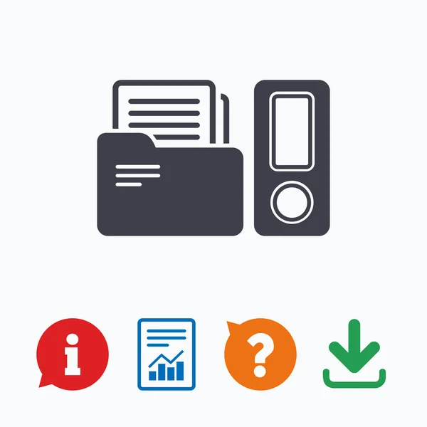 Document map teken. boekhoudkundige binder symbool. — Stockvector