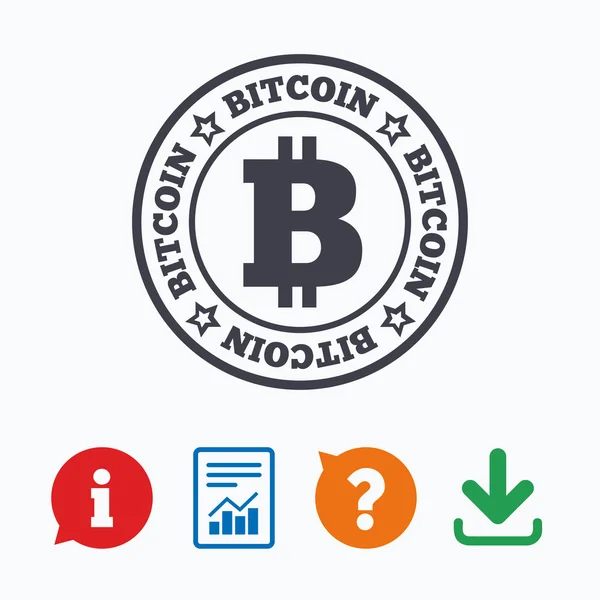 Ícone de sinal bitcoin . — Vetor de Stock