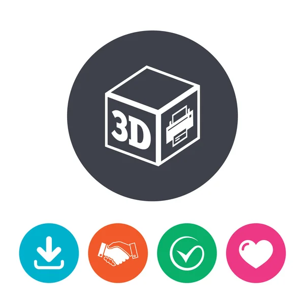 Iconos de signo de impresión 3D — Vector de stock