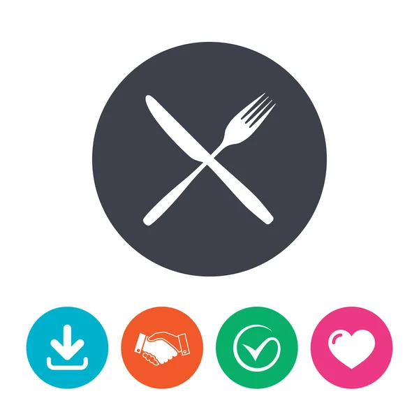 Äter tecken ikonen. bestick-symbol. gaffel och kniv. — Stock vektor