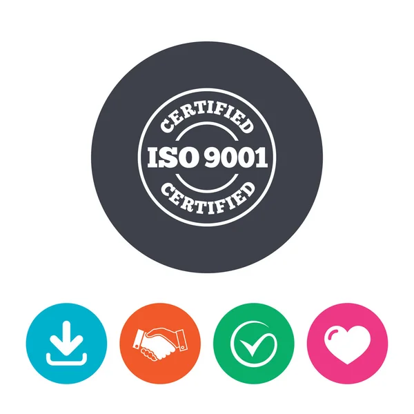 ISO 9001 gecertificeerd teken. — Stockvector