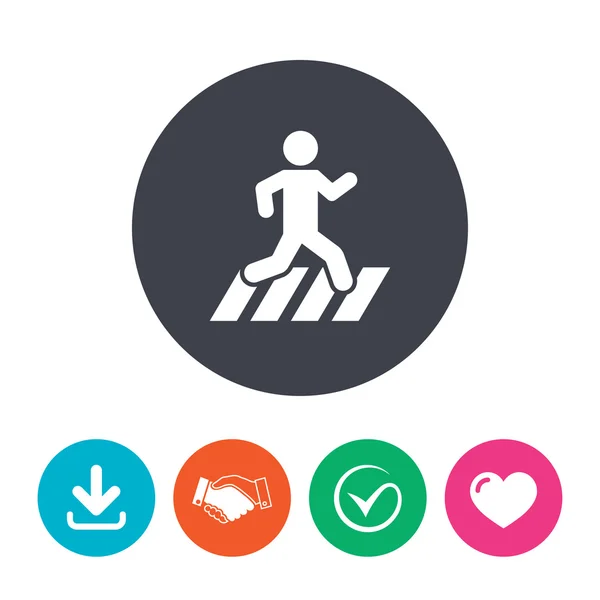 Oversteekplaats pictogram. Kruising straatnaambord. — Stockvector