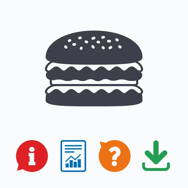 Hamburger Ikone. Burger-Food-Symbol. — Stockvektor