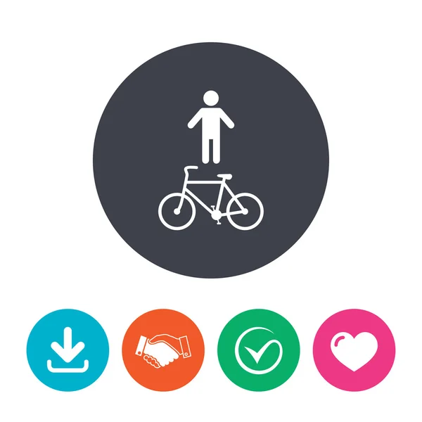 Bicycle and pedestrian trail icon. — Stock Vector