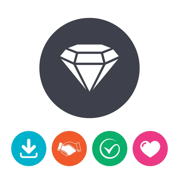 Icona a forma di diamante. Simbolo di gioielli. Pietra di gemme. — Vettoriale Stock
