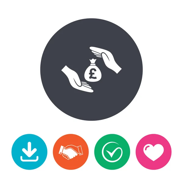 Icono de signo de dinero protección . — Vector de stock