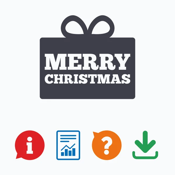 Merry christmas gift teken — Stockvector