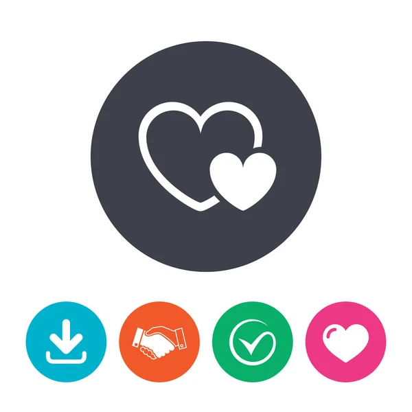 Hearts sign icon. Love symbol. — Stock Vector