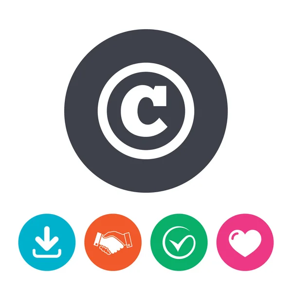 Ikona znaménko autorských práv. Copyright tlačítko. — Stockový vektor