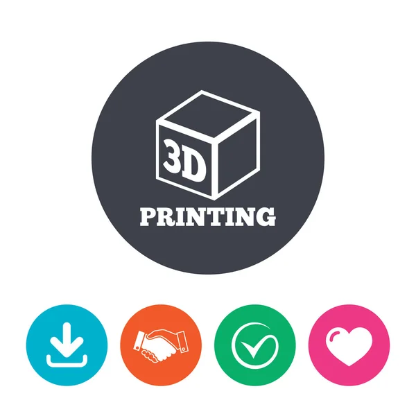 3D Print sign icons — Stock Vector