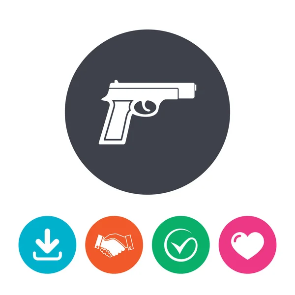Gun sign icon. Firearms weapon symbol. — Stock Vector