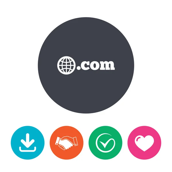 Domain Com aláírás ikonra. — Stock Vector