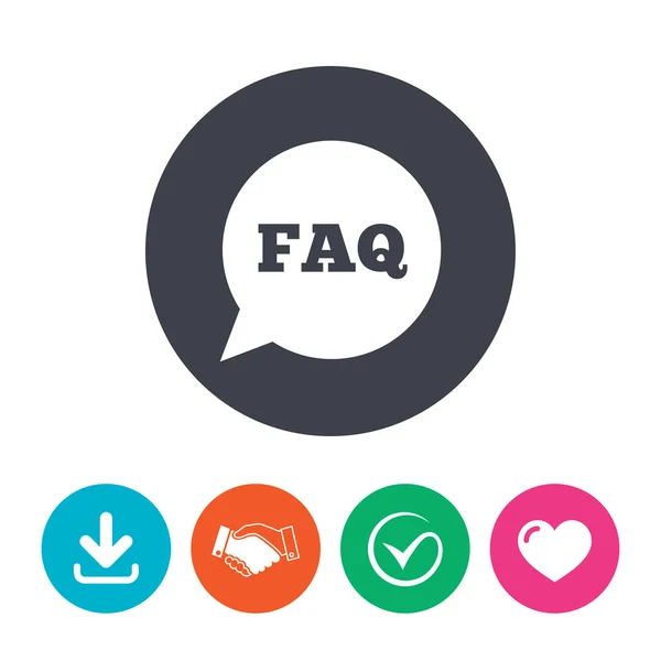 FAQ informacje znak ikona. — Wektor stockowy