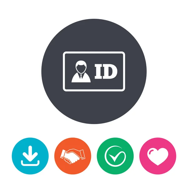 Icono de signo de tarjeta ID . — Archivo Imágenes Vectoriales