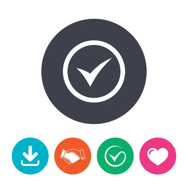 Marca de verificación icono de signo . — Vector de stock