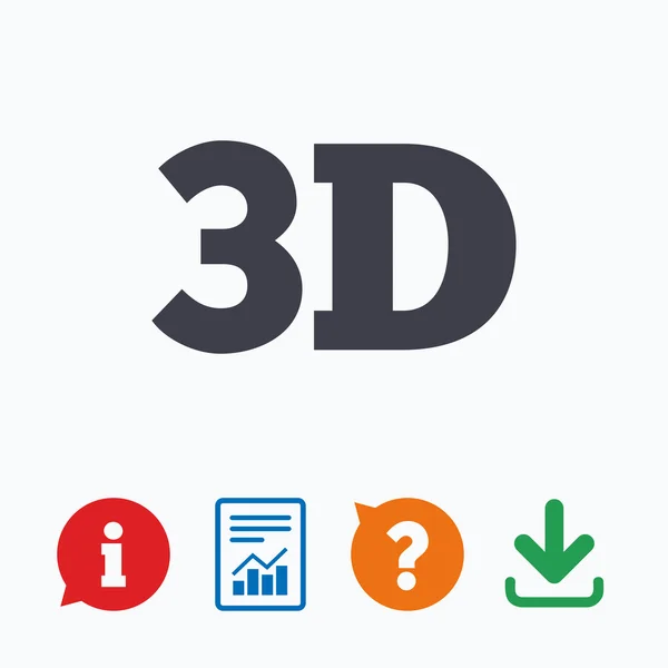 Iconos de signo 3D — Vector de stock