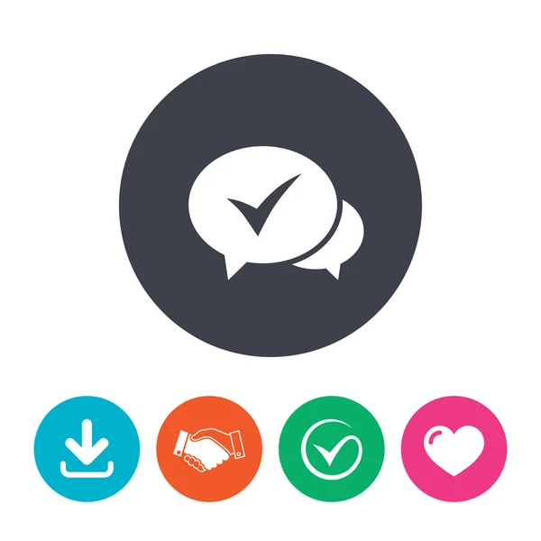 Chat check icono de signo . — Vector de stock