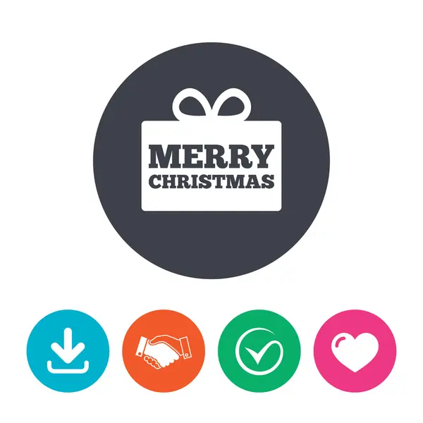 Merry christmas gift teken — Stockvector