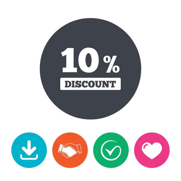 10 percent discount sign icon. Sale symbol. — Stock Vector