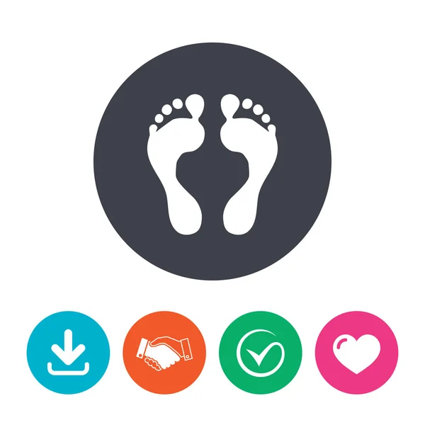 Human footprint sign icon. Barefoot symbol. — Stock Vector