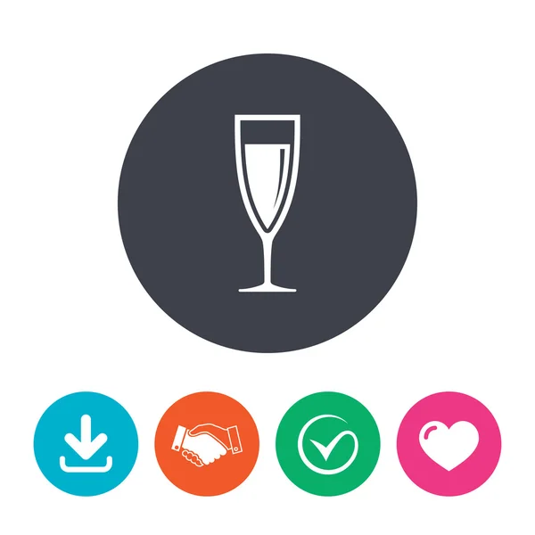 Glas champagne teken pictogram — Stockvector