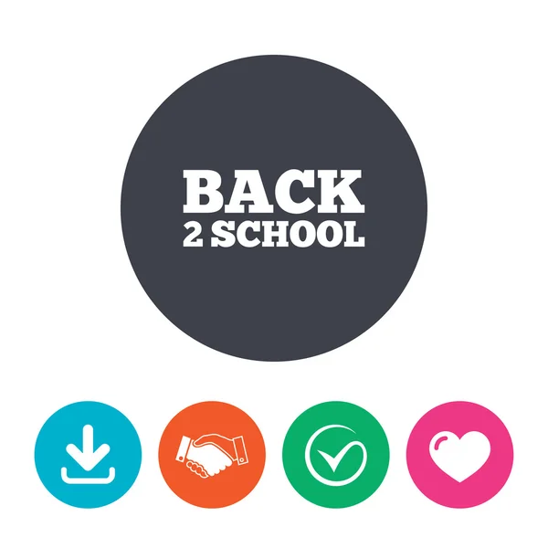 Icône de panneau de retour à l'école. Retour 2 symbole de l'école . — Image vectorielle