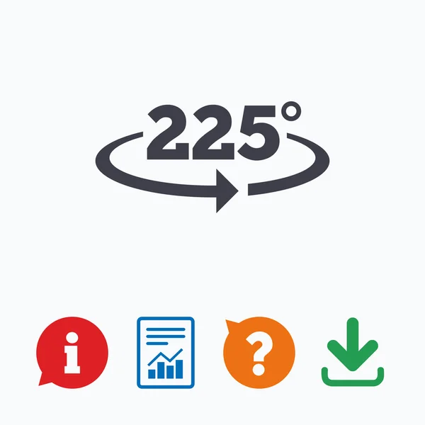 Úhlu 225 stupňů podepsat ikonu. Geometrie matematický symbol — Stockový vektor