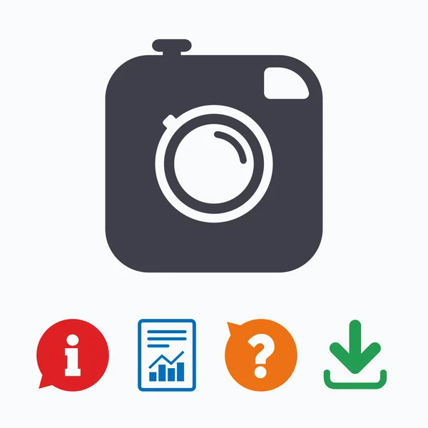 Hipster photo camera sign icon — Stock Vector