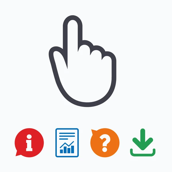 Icône de signe de curseur main . — Image vectorielle