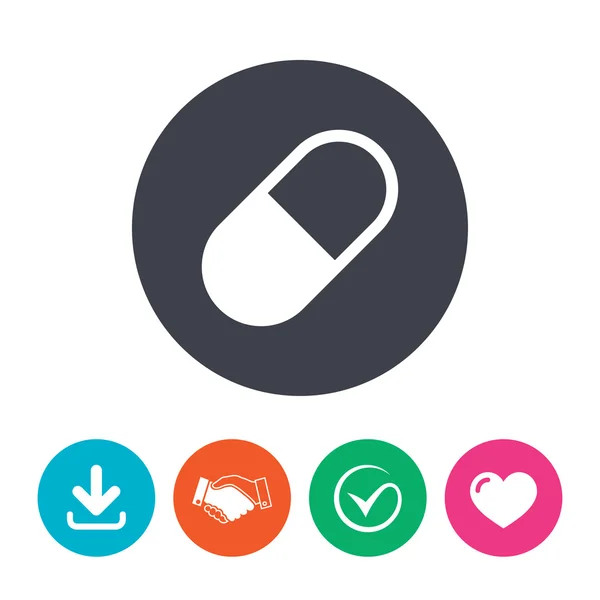 Medical pill sign icon. — Stock Vector