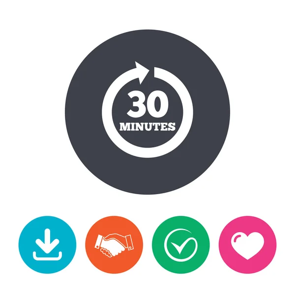 Cada 30 minutos signo icono . — Vector de stock