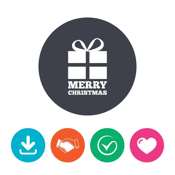 Merry christmas gift sign — Stock Vector