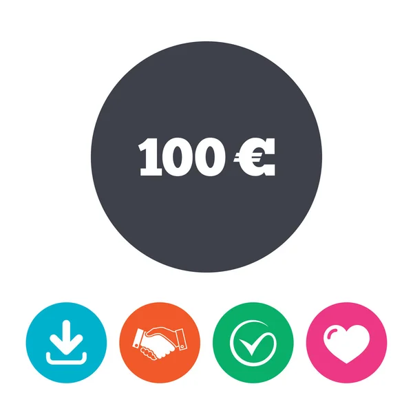 100 Euro sign icon. — Stock Vector