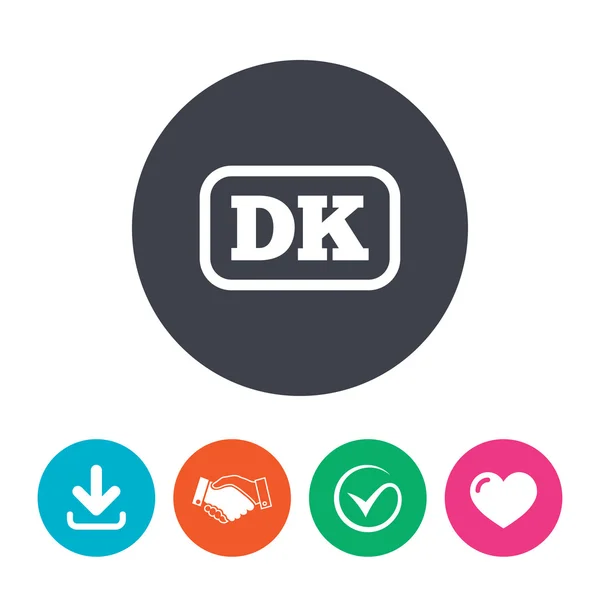 Denmark language sign icon. DK — ストックベクタ