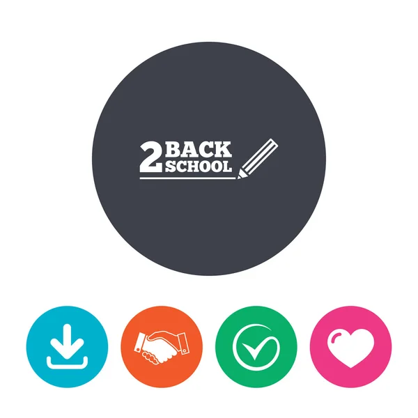 Terug naar school teken pictogram. terug 2 school symbool. — Stockvector