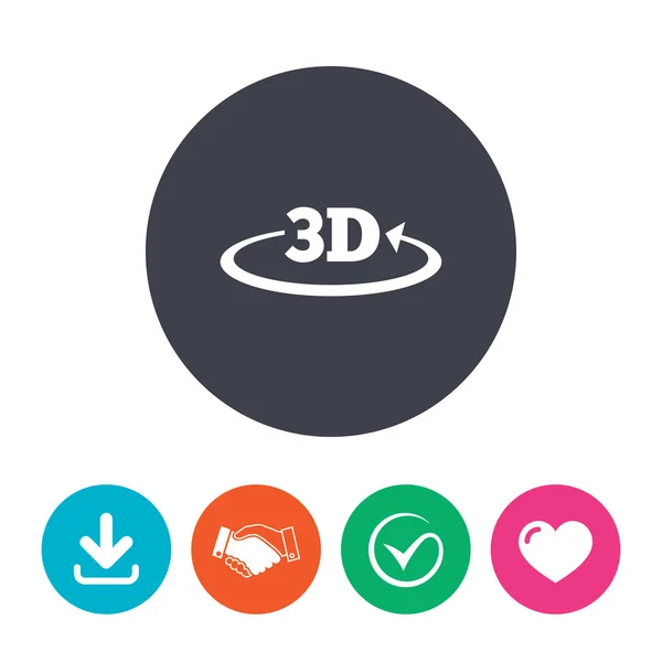 3D teken pictogram. — Stockvector