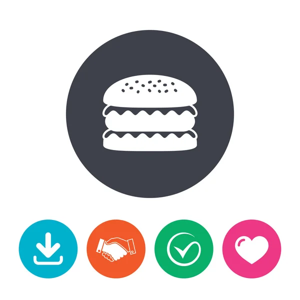 Hamburger Ikone. Burger-Food-Symbol. — Stockvektor