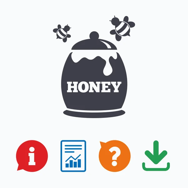 Honing in pot teken pictogram. — Stockvector