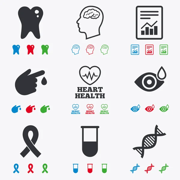 Iconos de medicina, salud médica y diagnóstico . — Vector de stock